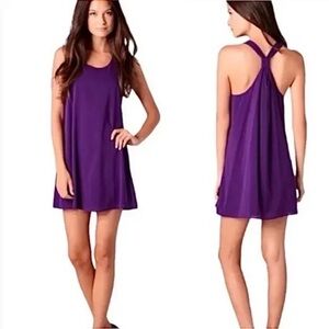 Alice + Olivia Purple 100% Silk Sleeveless Short Tank Dress M